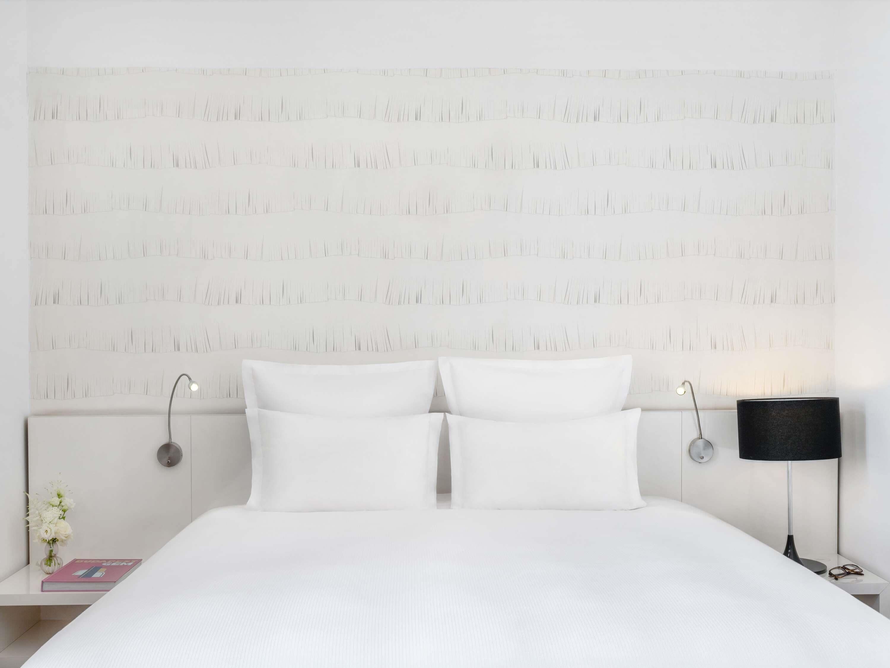 Hypo-allergenic bedding, minibar, in-room safe, desk