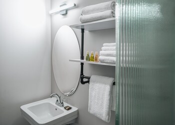 Shower, free toiletries, hair dryer, towels at Lexi Las Vegas