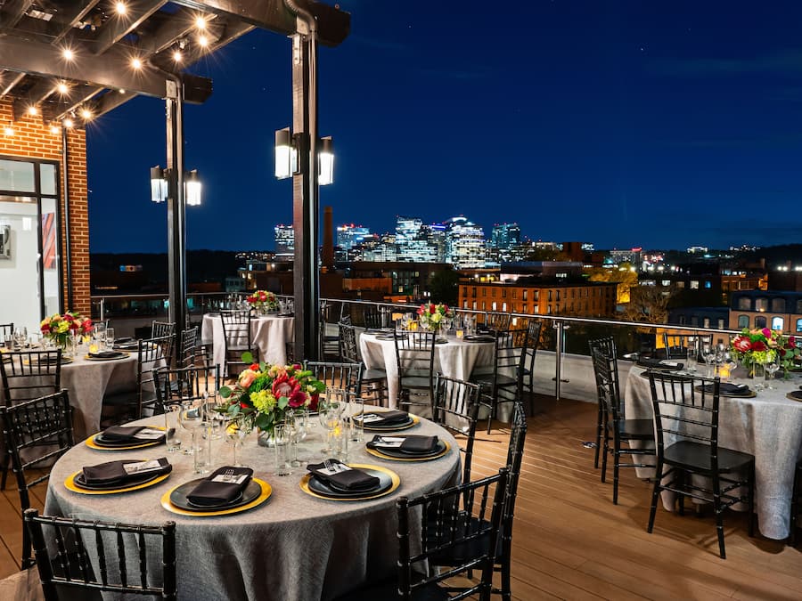Outdoor banquet area