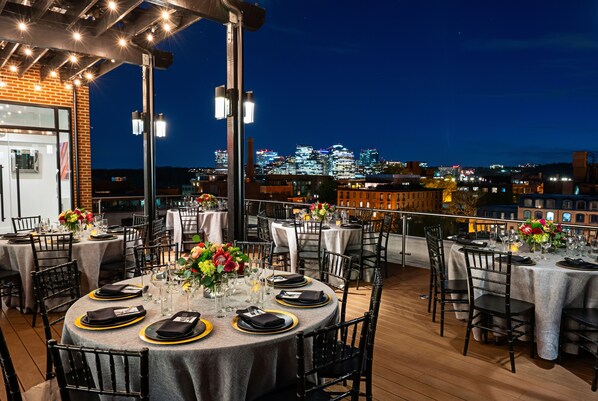 Outdoor banquet area