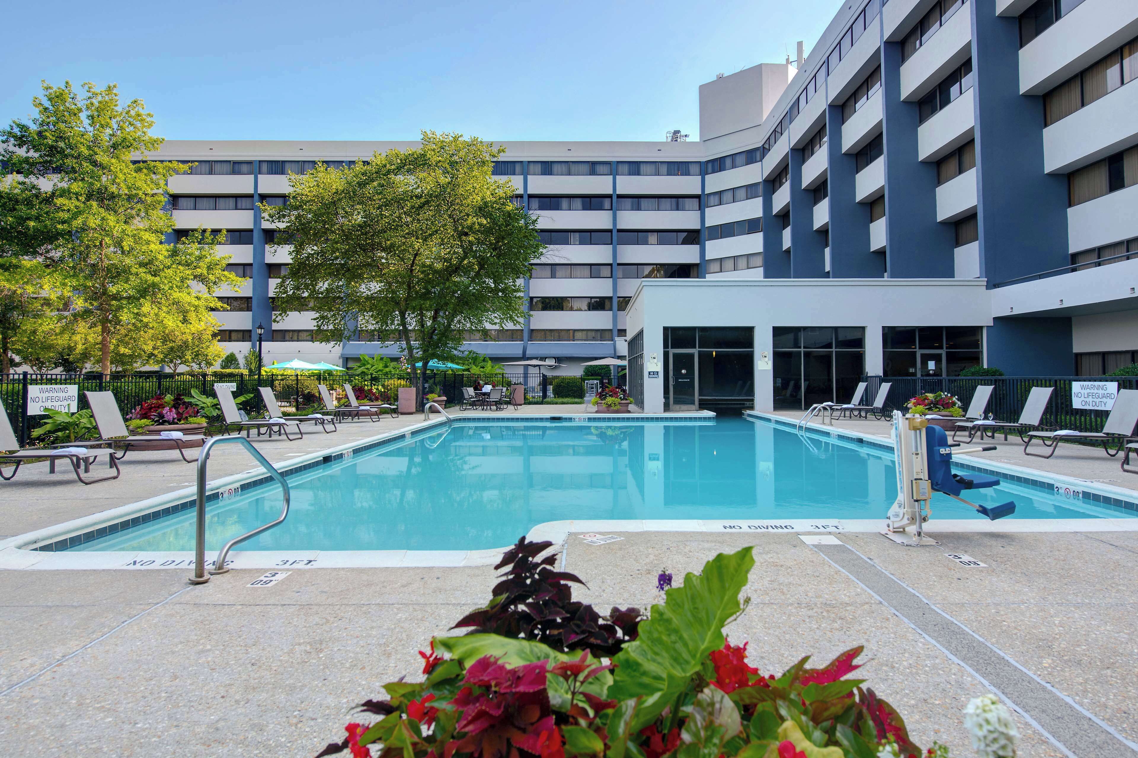 indoor pool, seasonal outdoor pool, open 8:00 am to 10 pm, pool loungers