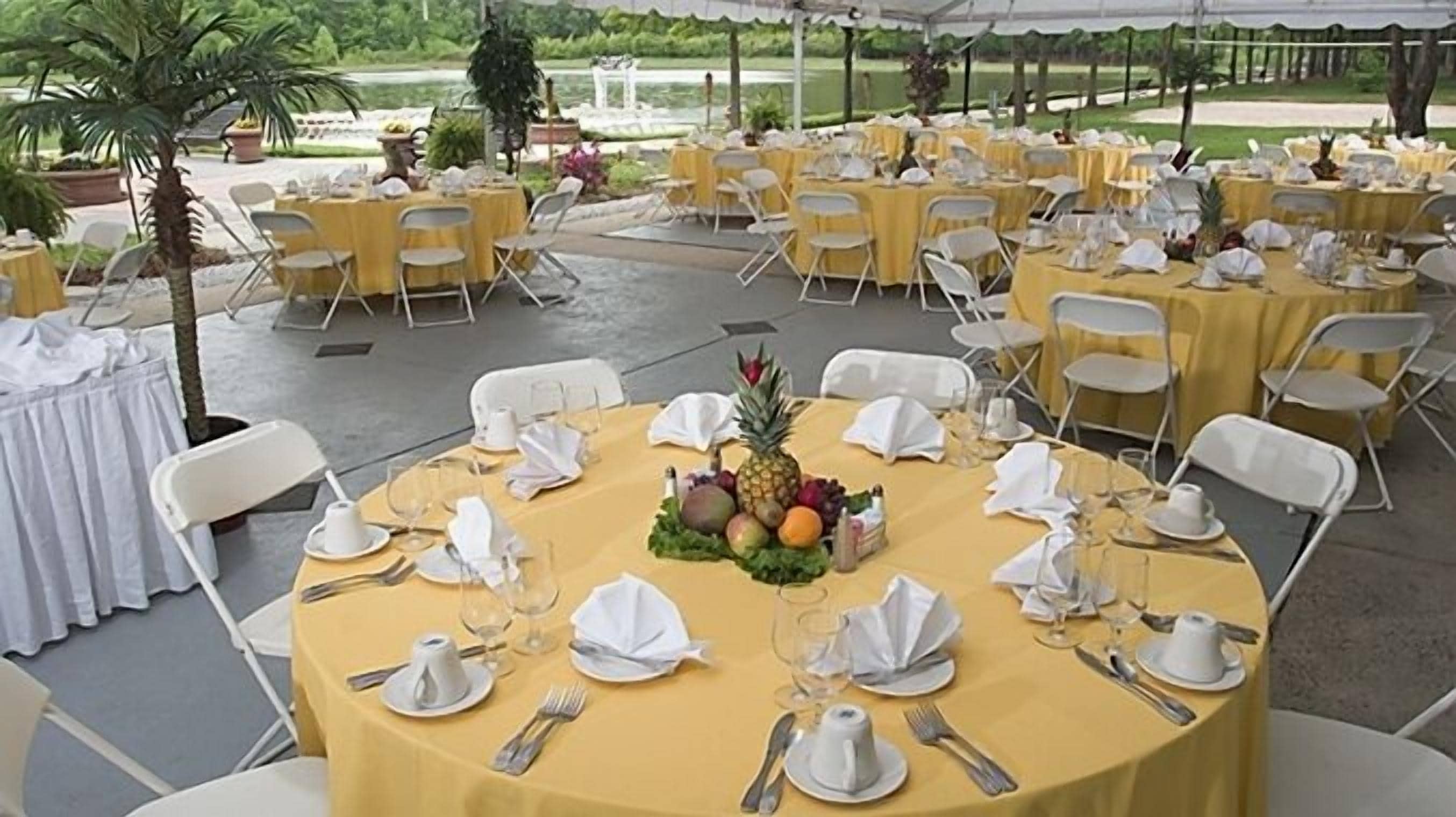 outdoor banquet area