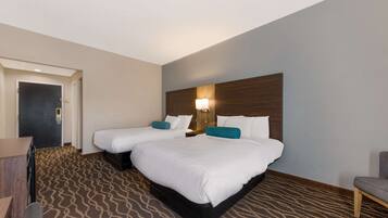 Standard Room, 2 Double Beds, Non Smoking, Refrigerator & Microwave