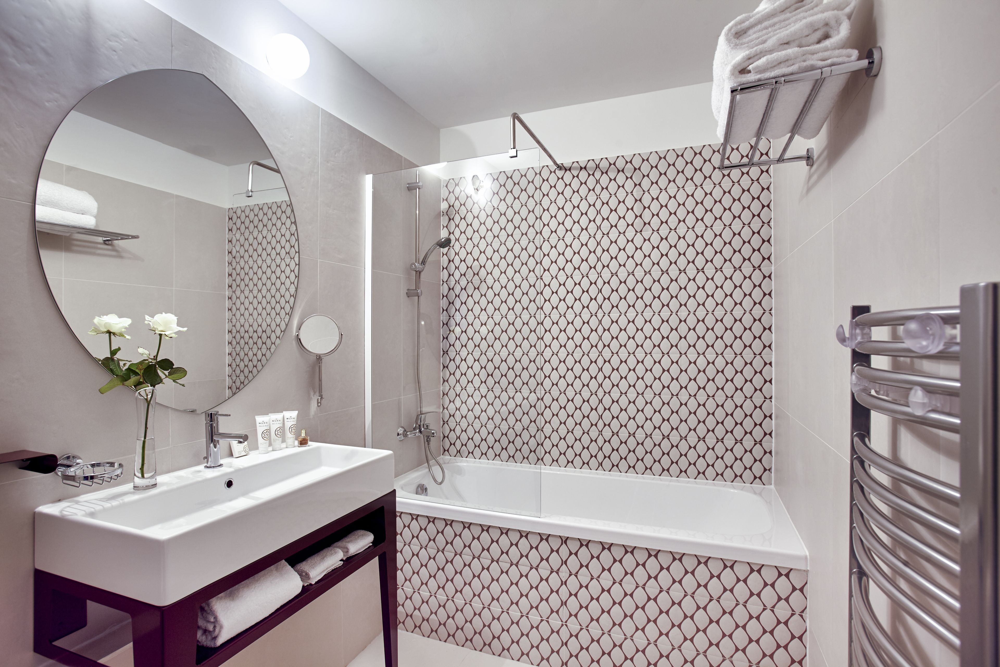 free toiletries, hair dryer, towels