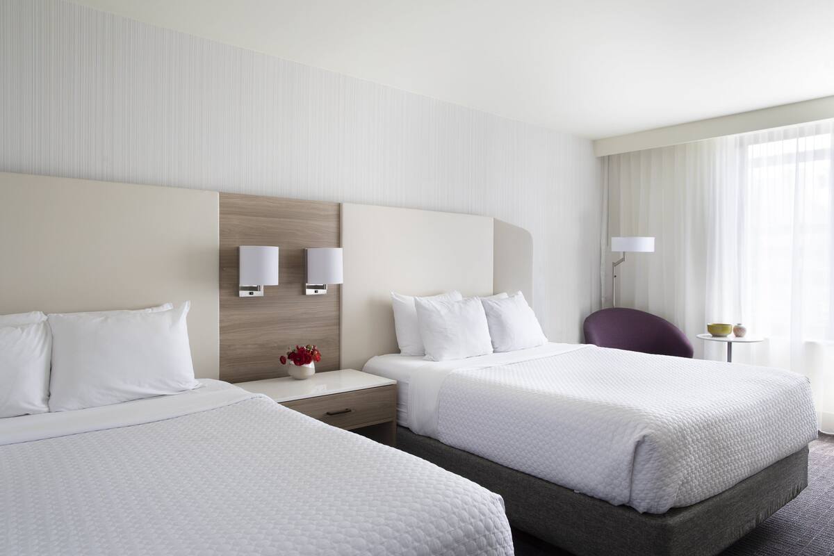 premium room, 2 queen beds (worklife high floor) | 1 bedroom, premium bedding, in-room safe, desk
