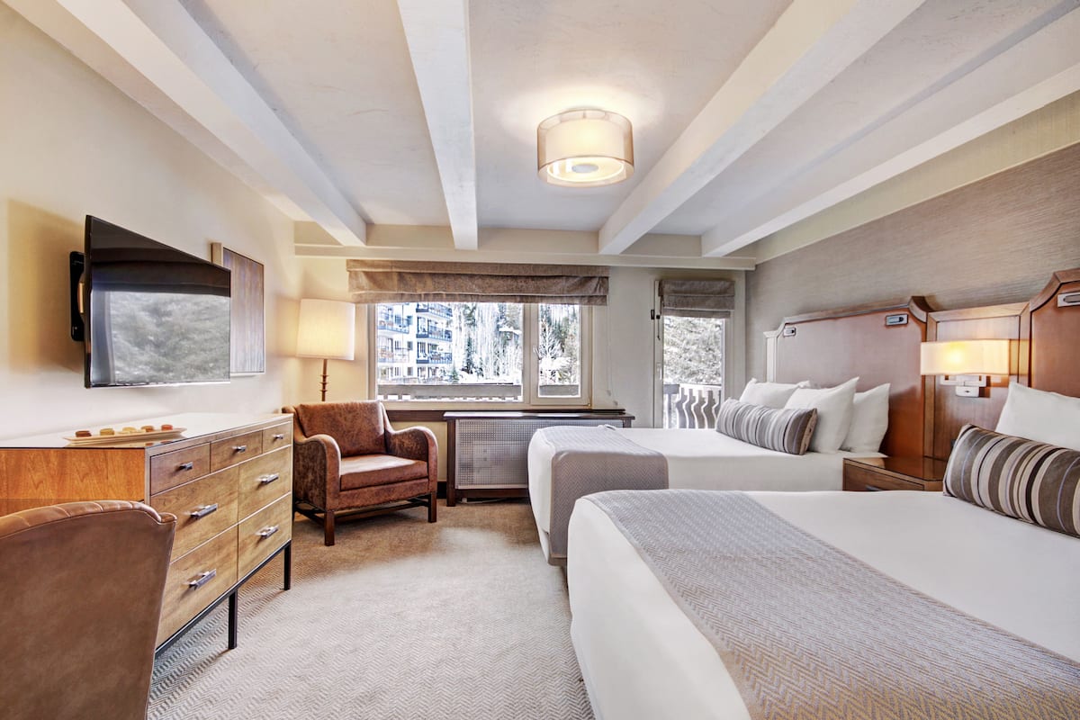 Deluxe Room, 2 Queen Beds | Premium bedding, in-room safe, laptop workspace, iron/ironing board