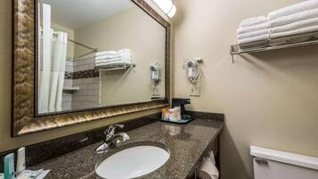 Standard Room, 2 Queen Beds, Non Smoking | Bathroom | Free toiletries, hair dryer, towels, soap