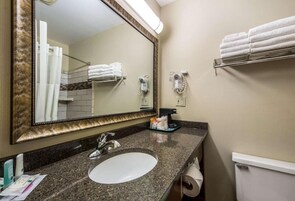 Standard Room, 2 Queen Beds, Non Smoking | Bathroom | Free toiletries, hair dryer, towels, soap