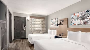 Room, 2 Double Beds, Accessible, Non Smoking (Mobility,Tub w/Grab Bars) | Premium bedding, desk, blackout curtains, iron/ironing board