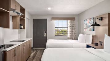 Suite, 2 Double Beds, Non Smoking, Kitchenette | Premium bedding, desk, blackout drapes, iron/ironing board