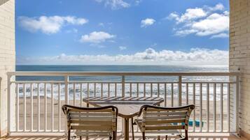 Efficiency, Oceanfront, 1 King Bed & Sofa Bed, Interior Entrance, Non Smoking | Blackout drapes, iron/ironing board, free WiFi, bed sheets