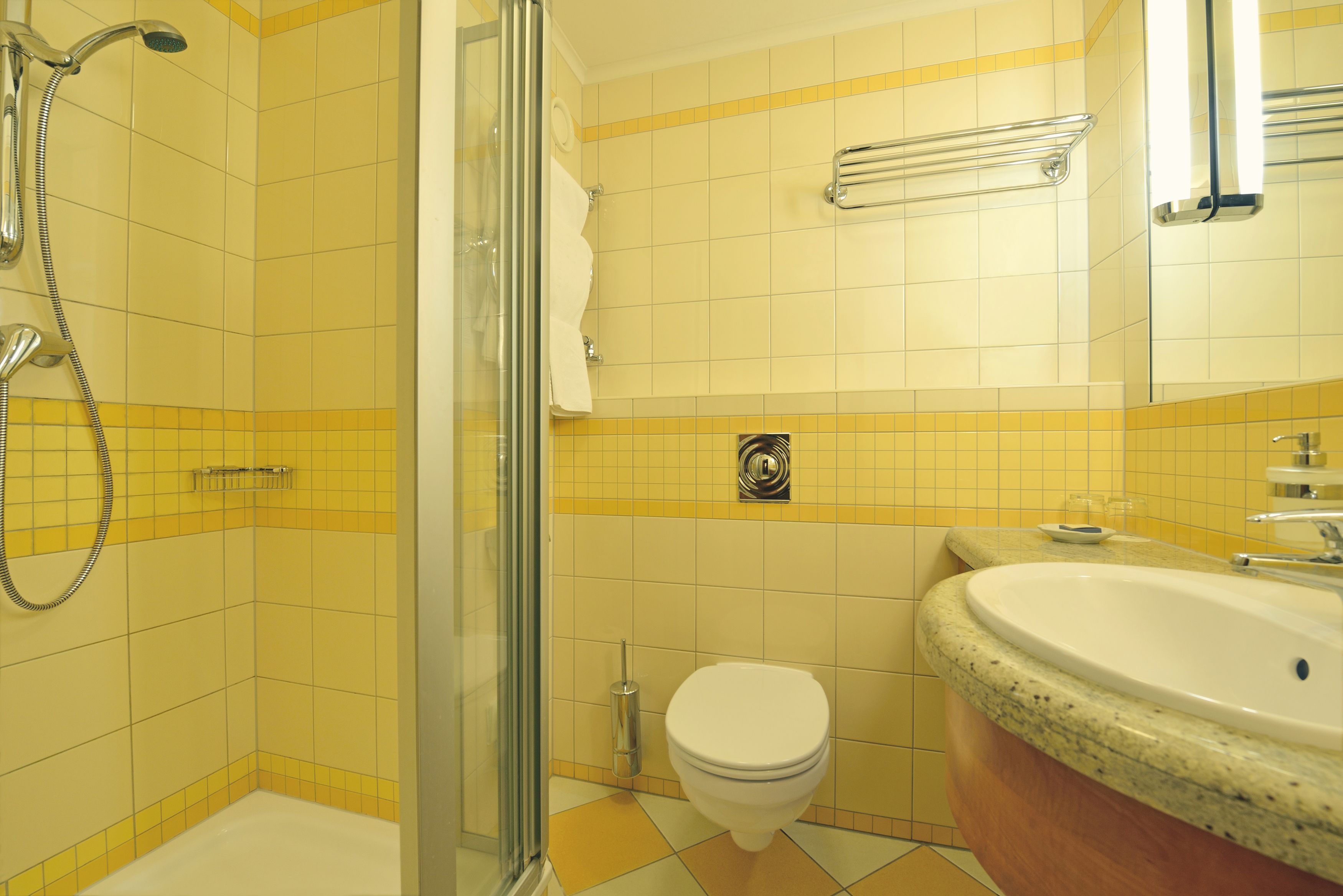 hair dryer, bathrobes, towels