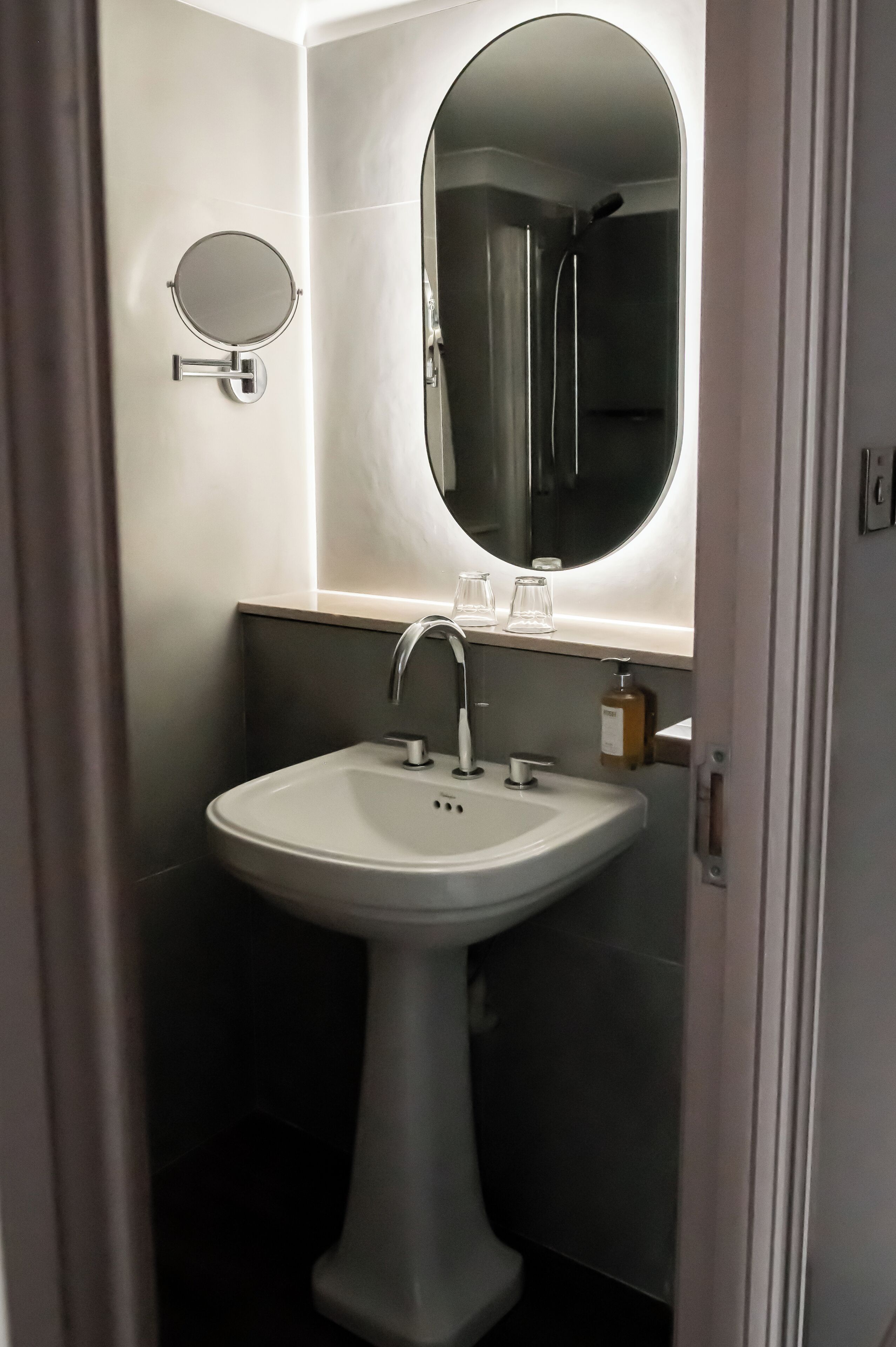 eco-friendly toiletries, hair dryer, towels, soap