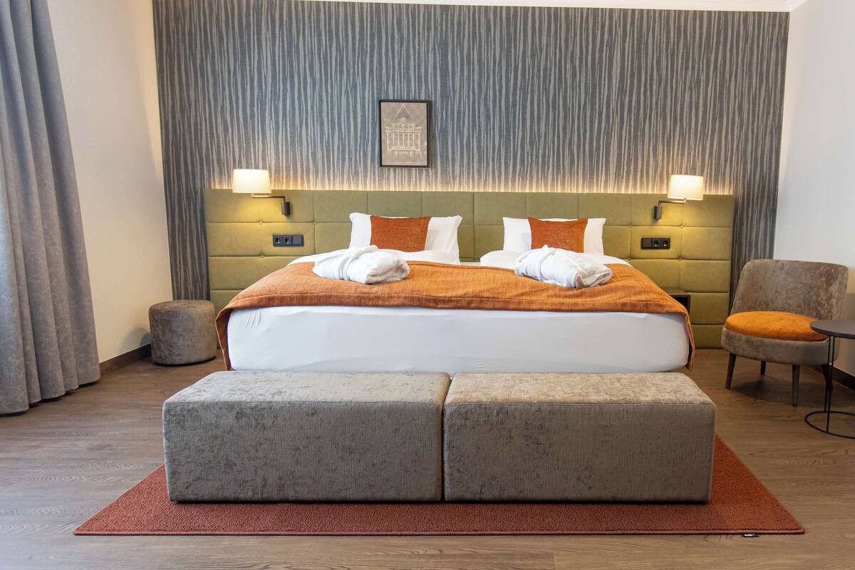 Apartemen Standar, 1 Tempat Tidur Queen, dapur kecil (Living Room) | 1 kamar tidur, seprai antialergi, brankas, dan tirai kedap cahaya