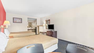 Desk, free WiFi, bed sheets, alarm clocks