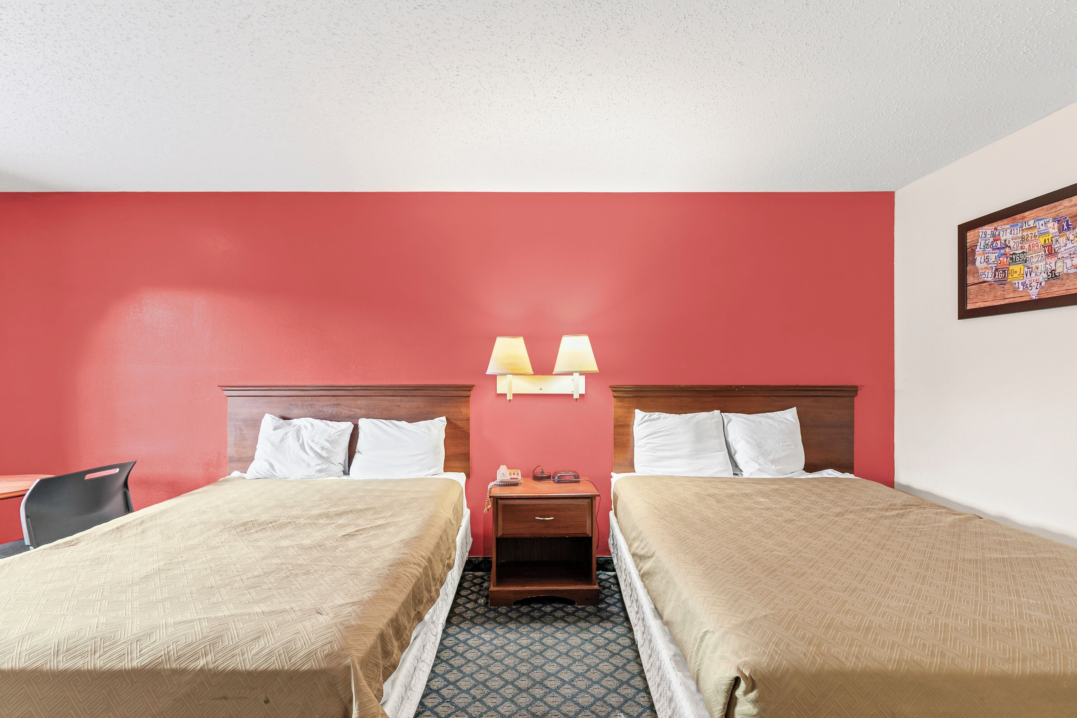 Room, 2 Queen Beds, Smoking | Desk, free WiFi, bed sheets, alarm clocks