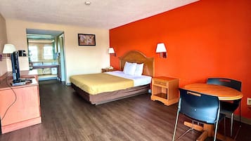Desk, free WiFi, bed sheets, alarm clocks