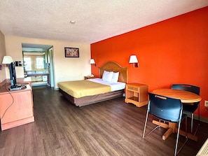 Desk, free WiFi, bed sheets, alarm clocks