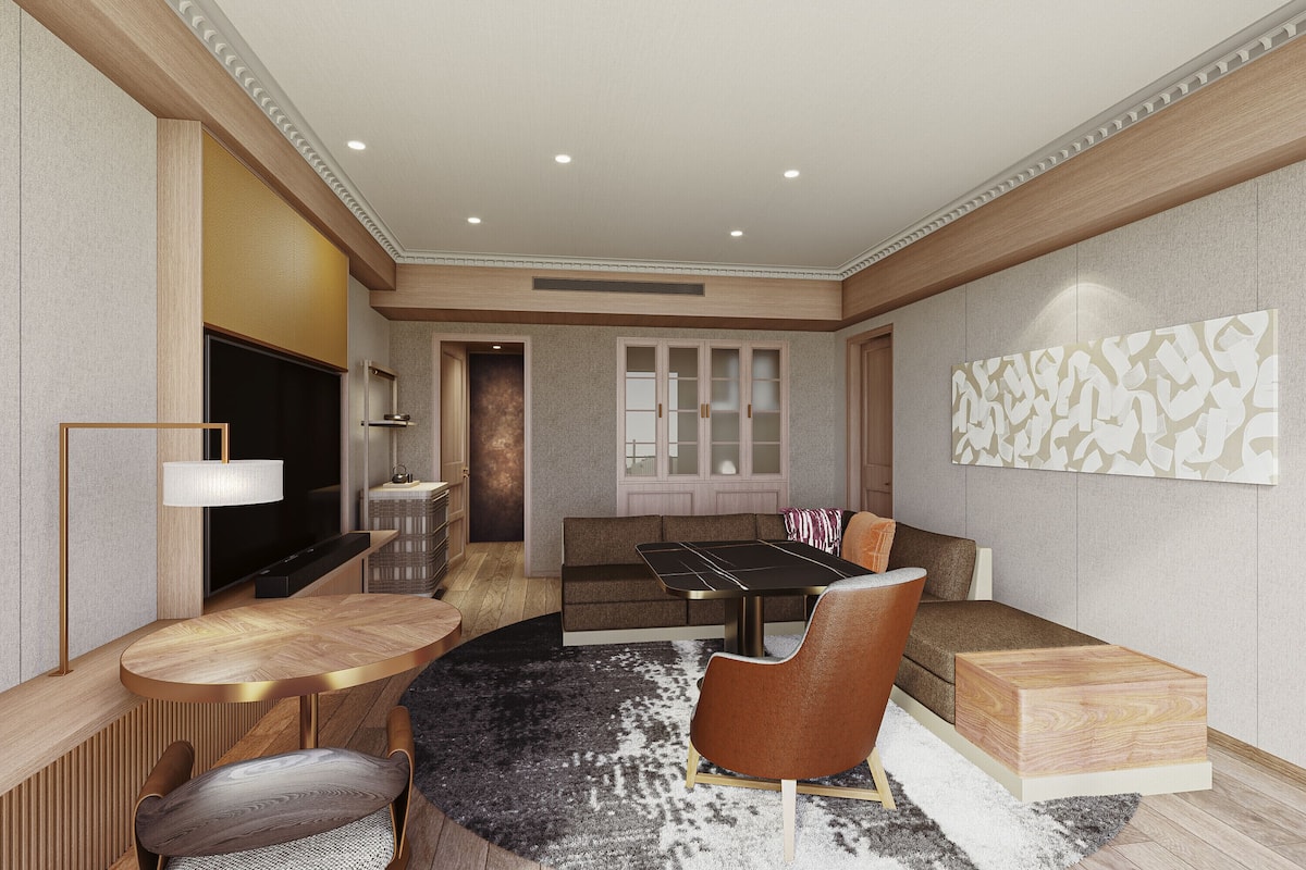 Habitación familiar, para no fumadores (FamiliaSuiteA,ClubLoungeAccess,32FL) | Ćrea de sala de estar | Televisión