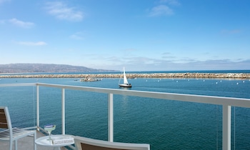 Hotel room view looking out at Portofino Hotel & Marina