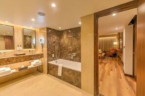 Rainfall showerhead, hair dryer, bathrobes, slippers - InterContinental Lusaka by IHG (Lusaka)
