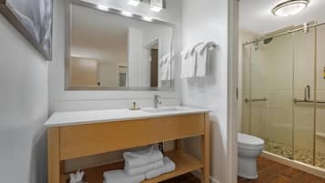 Standard Room, 2 Queen Beds, Refrigerator & Microwave, Mountain View | Bathroom | Shower, designer toiletries, hair dryer, towels
