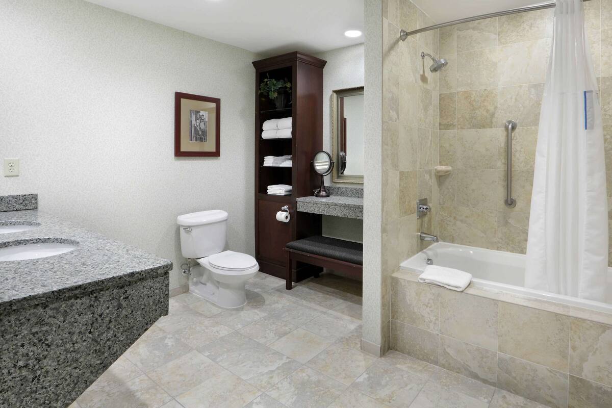 free toiletries, hair dryer, towels, soap