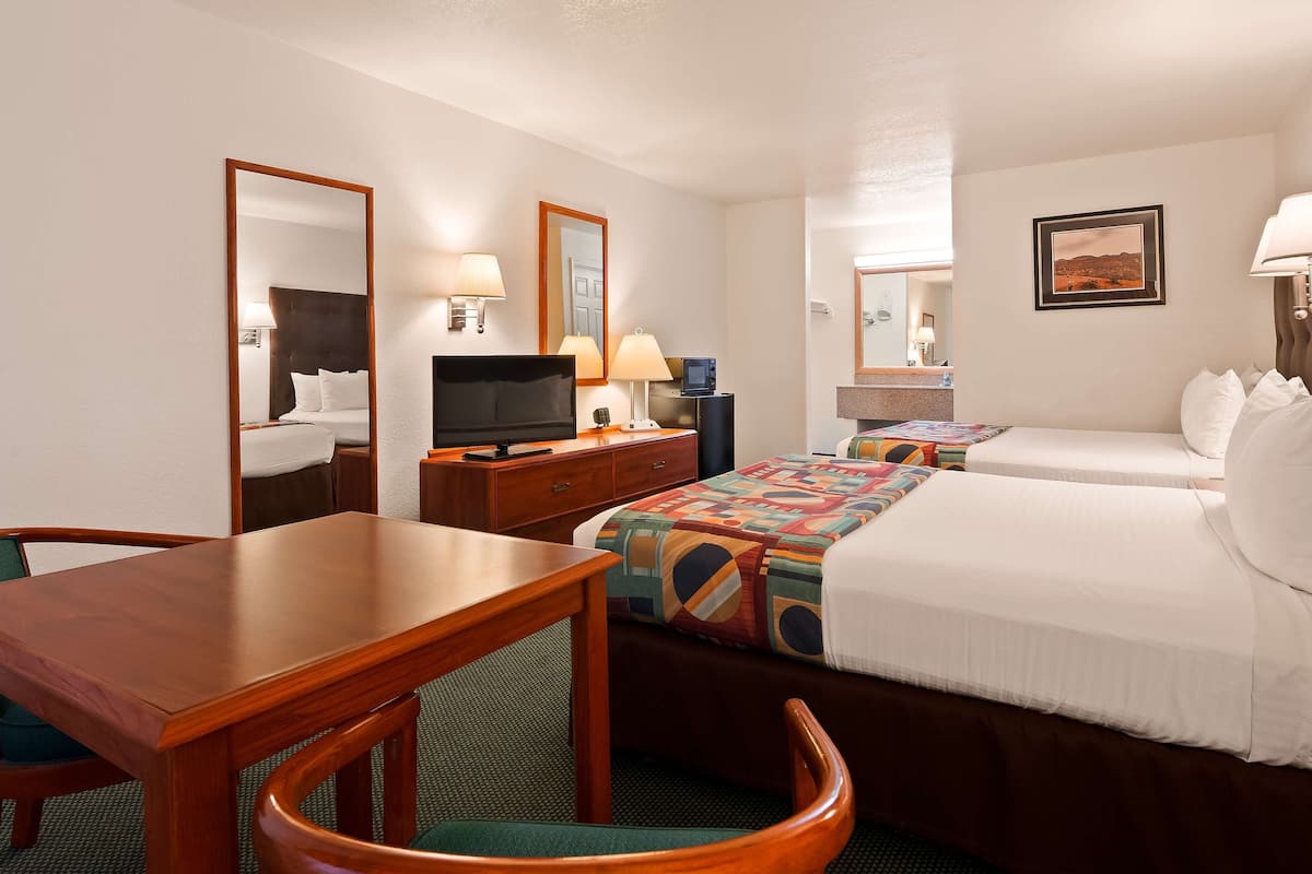 standard room, 2 queen beds, non smoking, refrigerator & microwave | individually decorated, individually furnished, blackout curtains