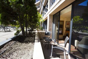 Room, 2 Double Beds, Patio | Premium bedding, in-room safe, desk, laptop workspace