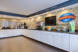 Free daily self-service breakfast 