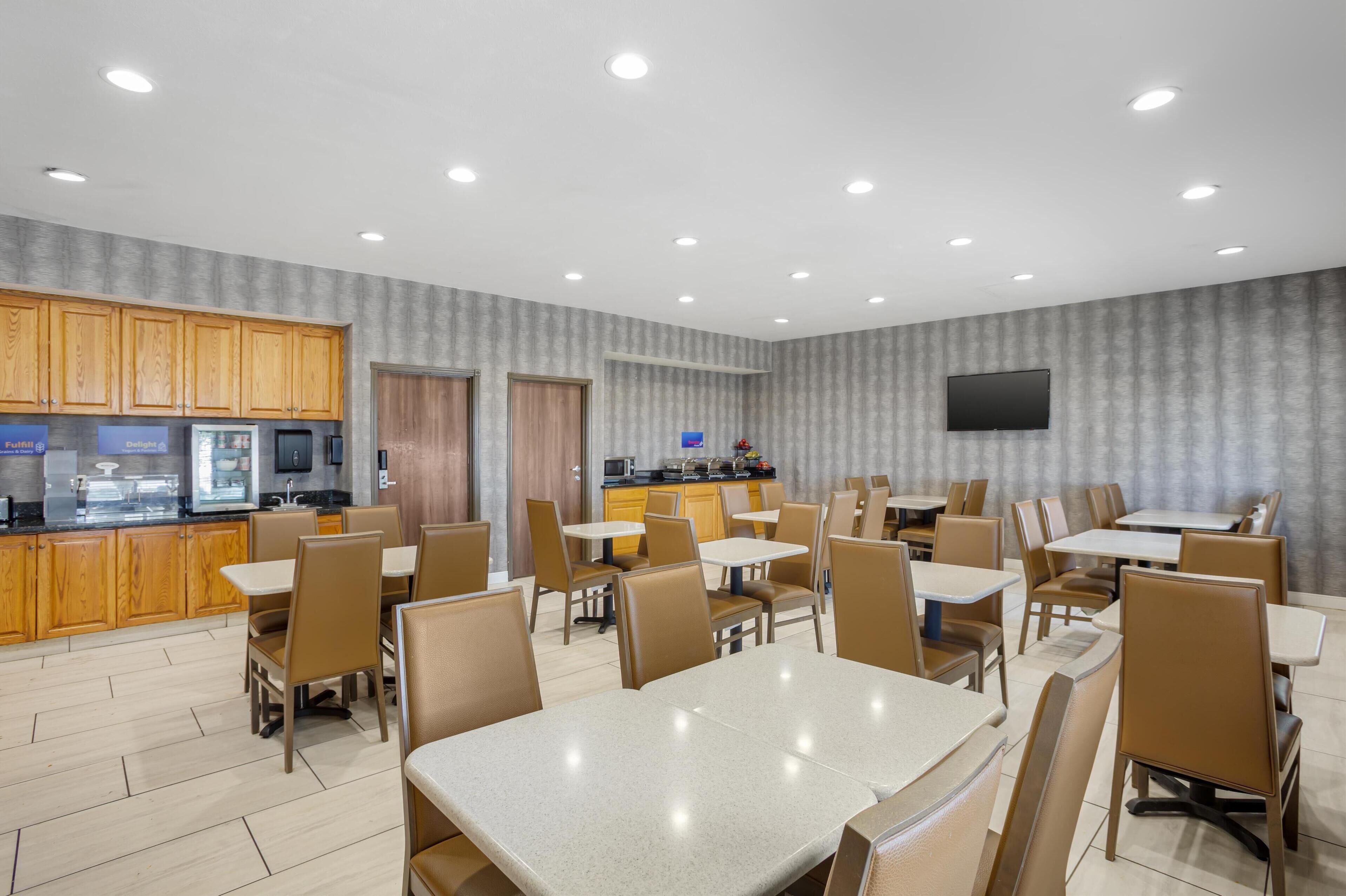 Free daily self-serve breakfast