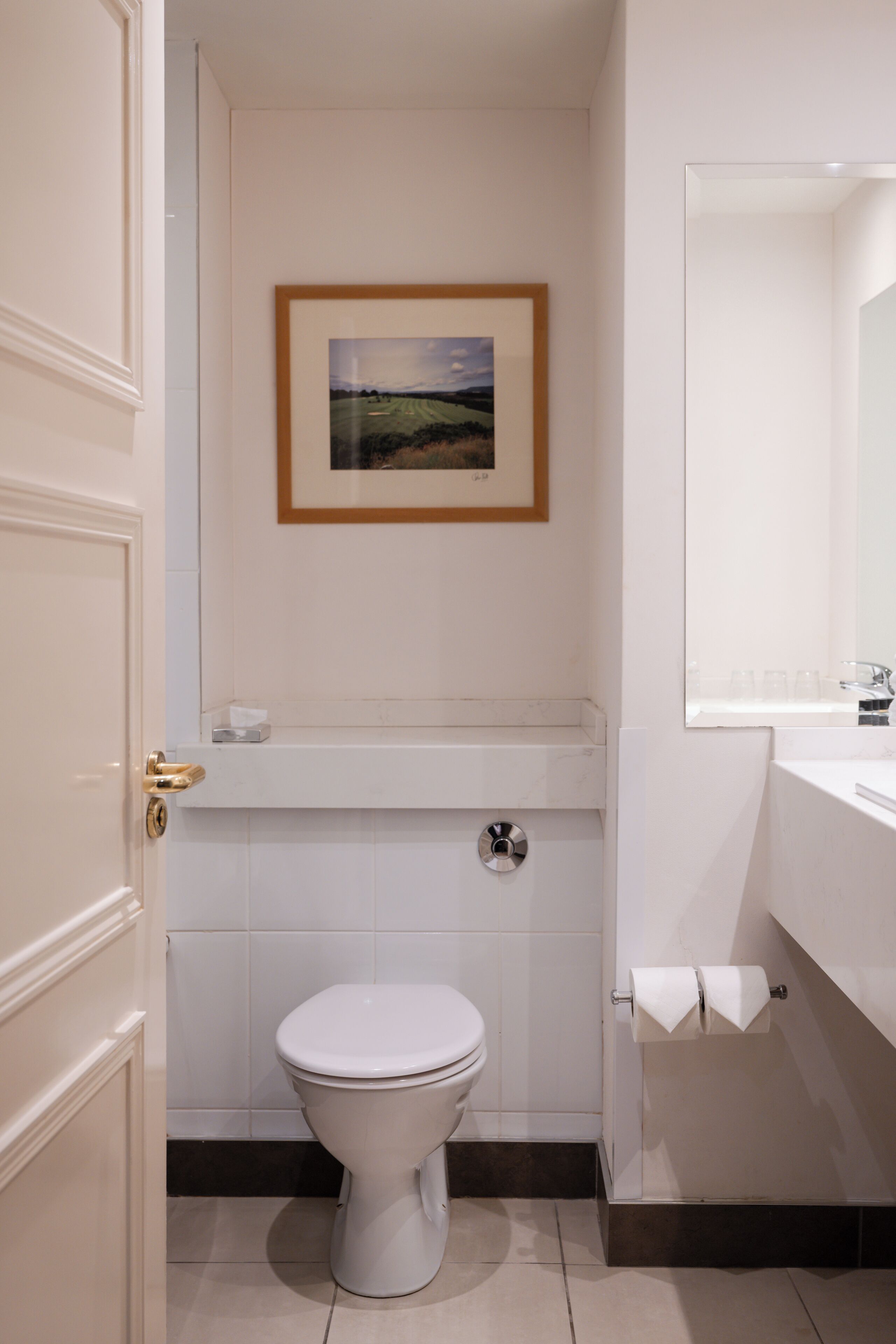 combined shower/bathtub, free toiletries, hair dryer, towels