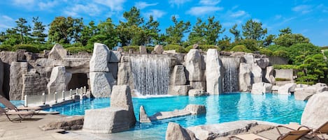 Indoor pool, open 9:00 AM to 9:00 PM, sun loungers