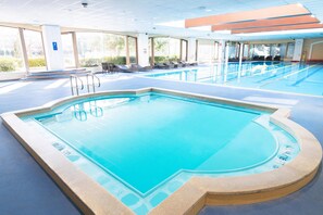 Indoor pool, seasonal outdoor pool, sun loungers