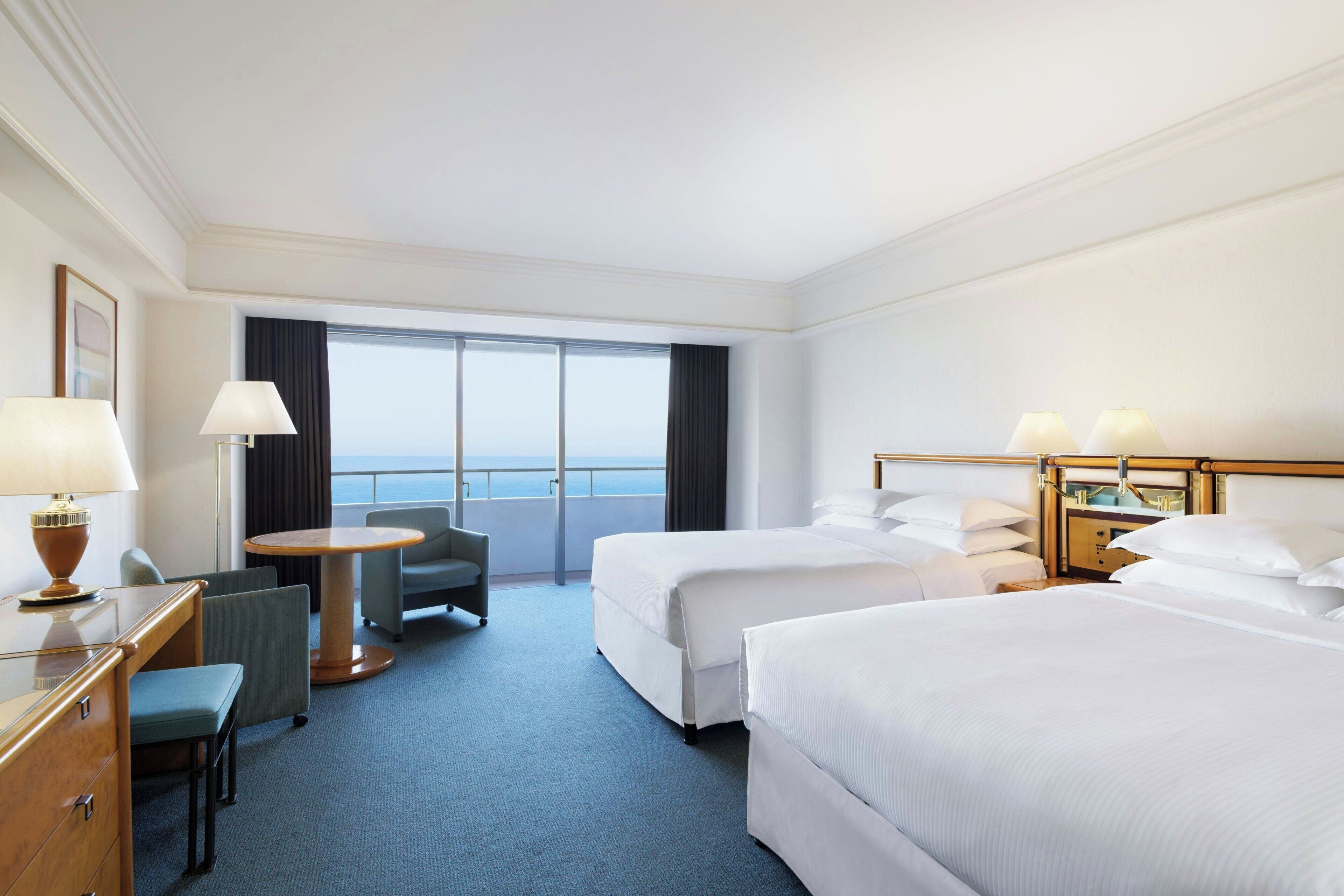 Kamar Standar, 2 Tempat Tidur Double, balkon | Seprai premium, selimut bulu angsa, bantalan ekstra lembut, dan brankas