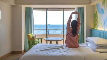 Premium bedding, down comforters, pillowtop beds, in-room safe