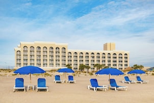 On the beach, beach towels