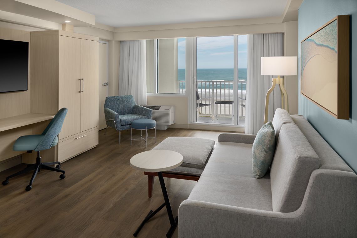 Junior Suite, 1 Bedroom, Balcony, Oceanfront | Premium bedding, in-room safe, desk, laptop workspace