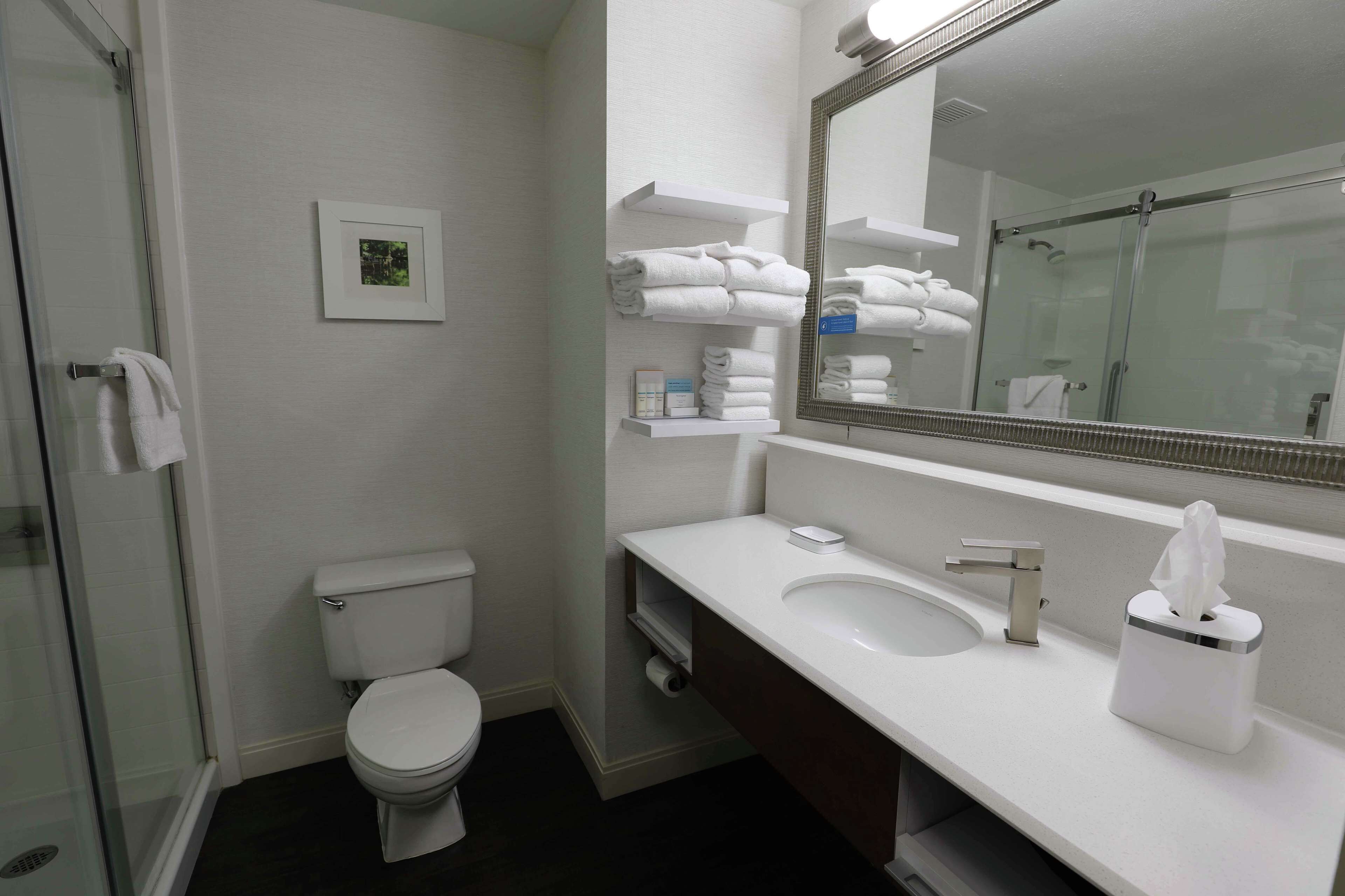 free toiletries, hair dryer, towels