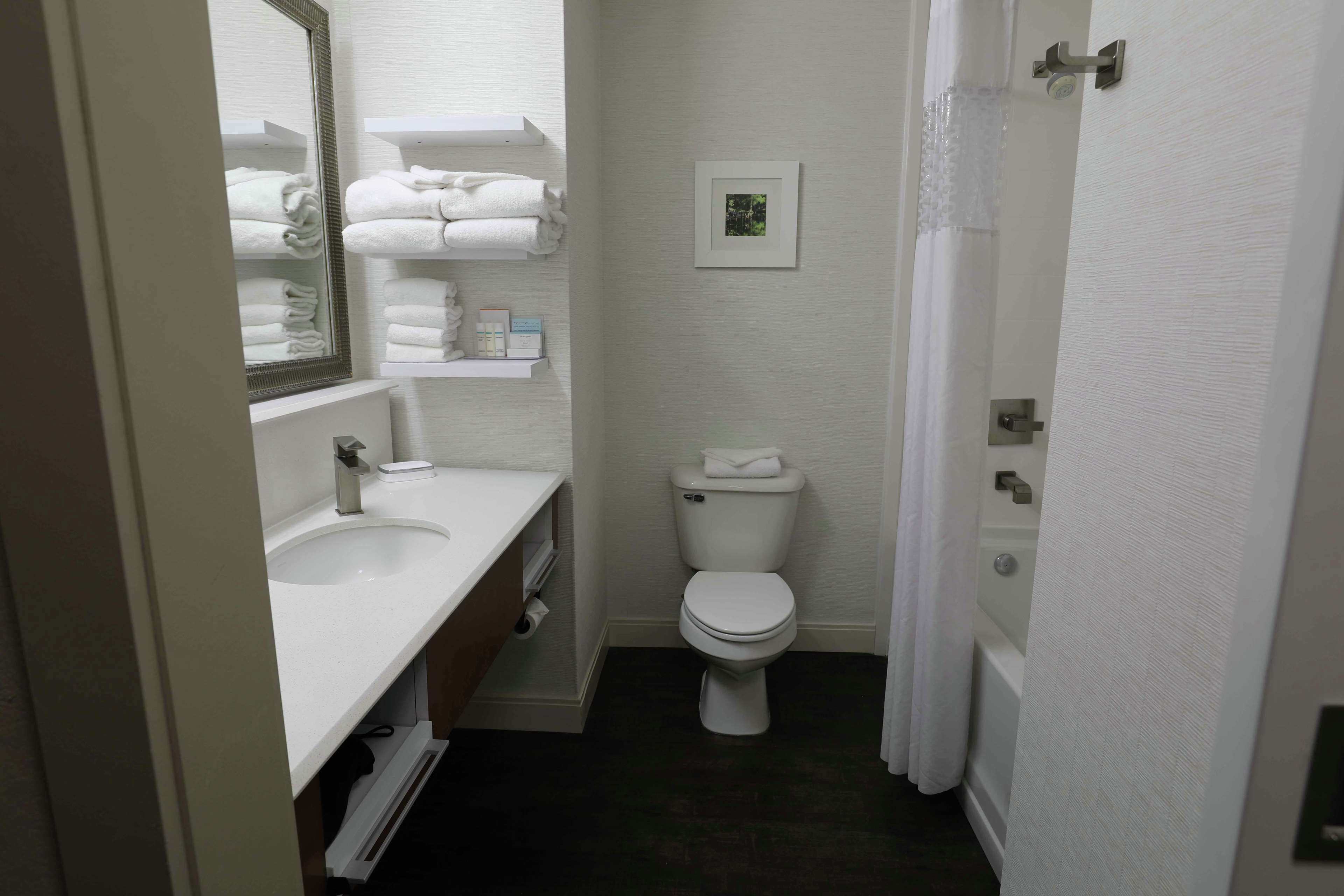 free toiletries, hair dryer, towels