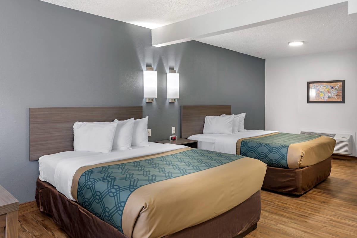 Standard Room, 2 Queen Beds, Non Smoking | Down comforters, pillowtop beds, desk, blackout drapes
