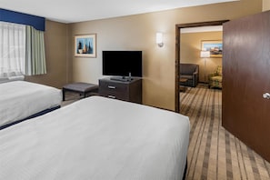 Suite, 2 Queen Beds, Accessible, Non Smoking (Living Room;with Sofabed) | In-room safe, desk, blackout drapes, iron/ironing board