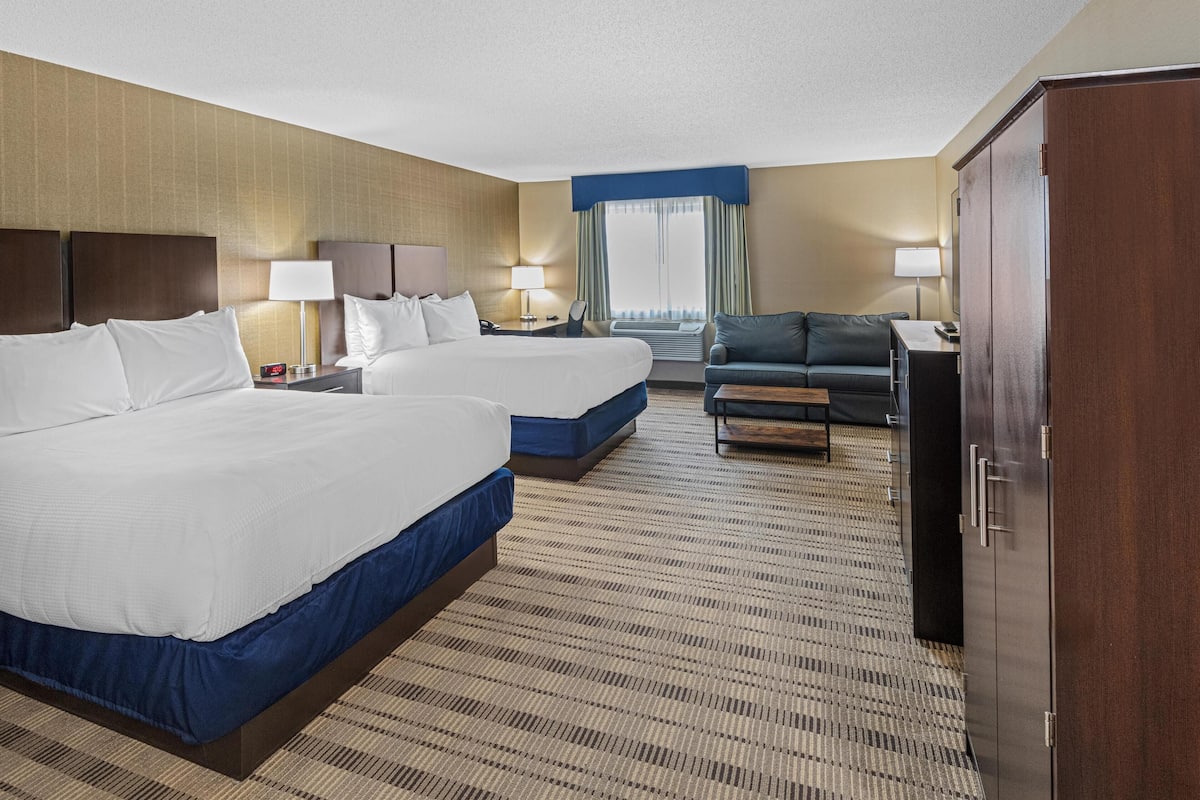 Suite, 2 Queen Beds, Non Smoking, Refrigerator & Microwave (with Sofabed) | In-room safe, desk, blackout drapes, iron/ironing board