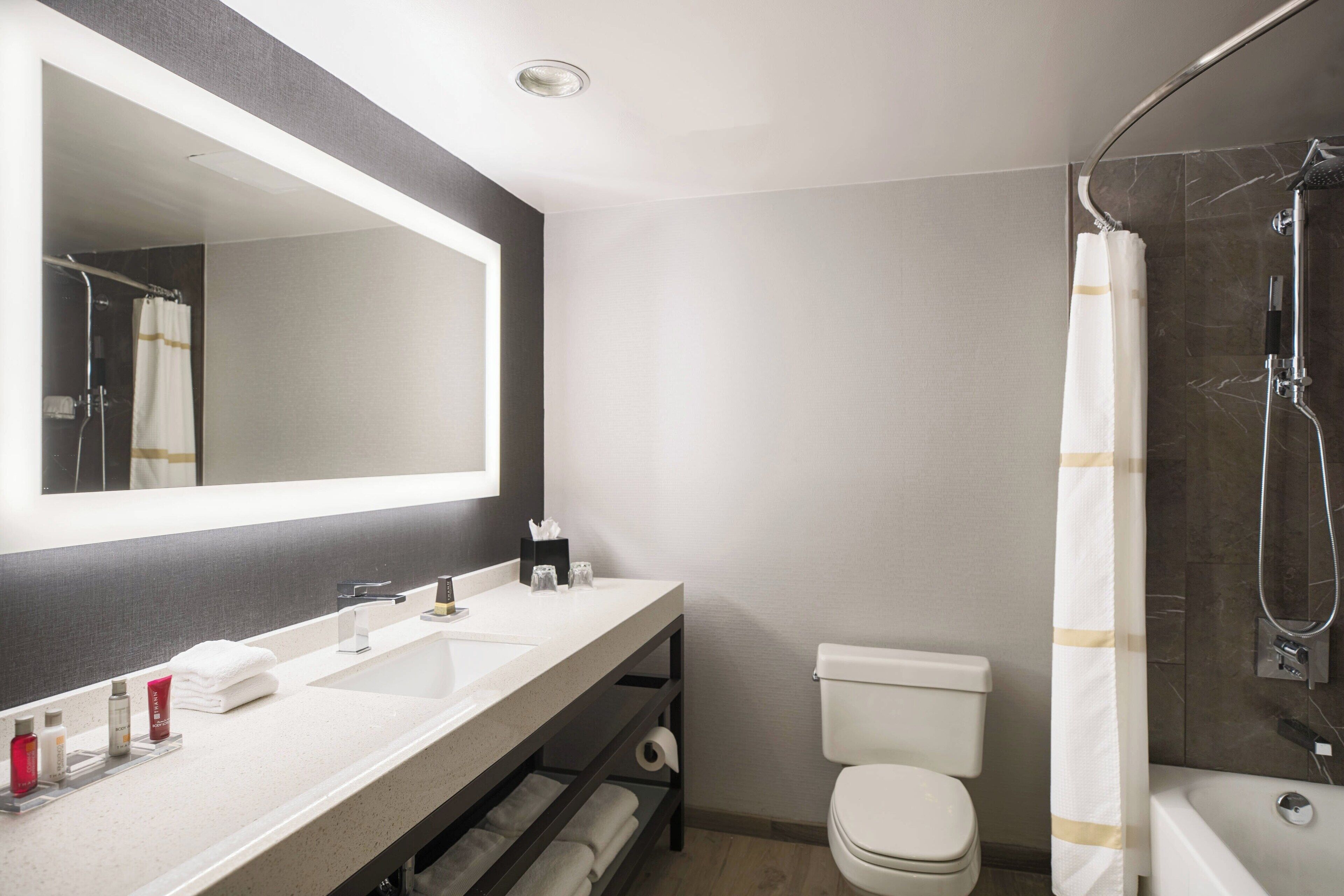 studio, 1 king bed | bathroom | combined shower/bathtub, free toiletries, hair dryer, towels