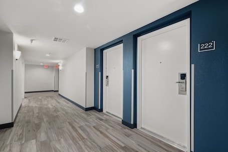Hallway. Studio 6 Suites Perris, CA