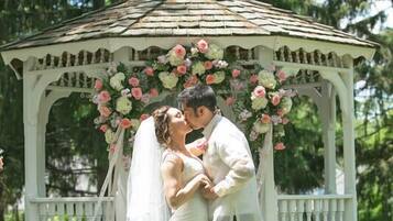 Outdoor wedding area