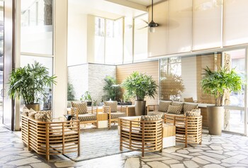 Hotel entrance and lobby at Pacific Monarch Hotel