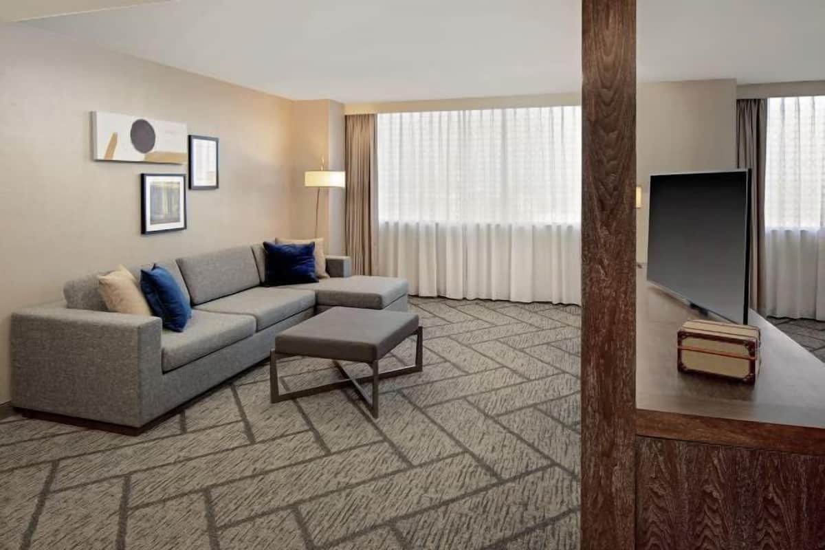 49-inch flat-screen TV with satellite channels, TV, pay movies