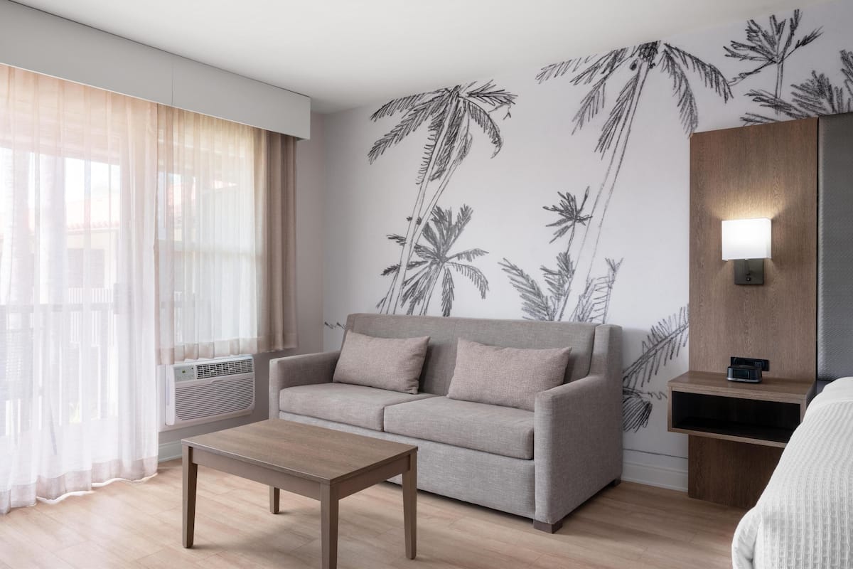 standard room, 1 king bed, non smoking, refrigerator (queen sofabed) | hypo-allergenic bedding, in-room safe, desk, laptop workspace