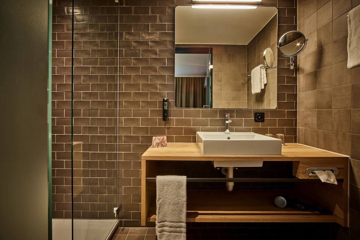 business room, 2 single beds, non smoking | bathroom | shower, hair dryer, towels